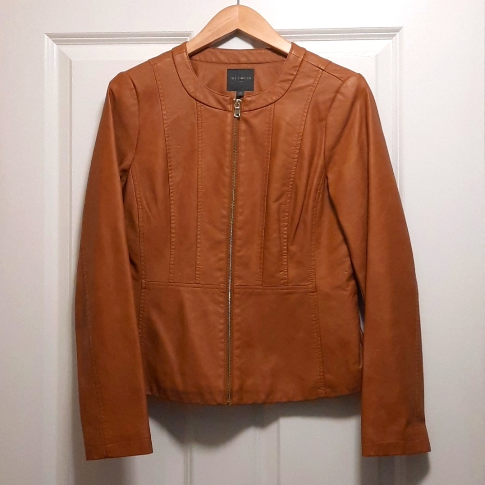 New The Limited Faux Leather Zip Jacket